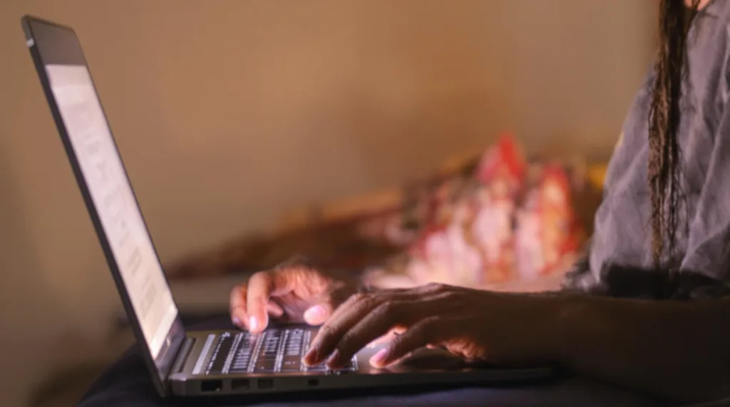 Man looking at a laptop screen